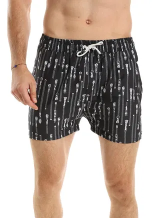 Zipper Pattern Soft Swim Short 