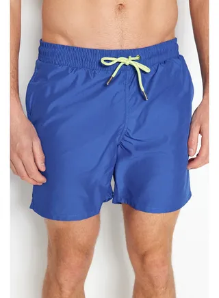 Blue Men's Basic Standard Size Sea Shorts 