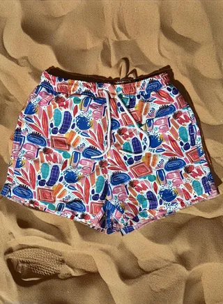 Colorful Printed Polyester Waterproof Swimming Wear. 