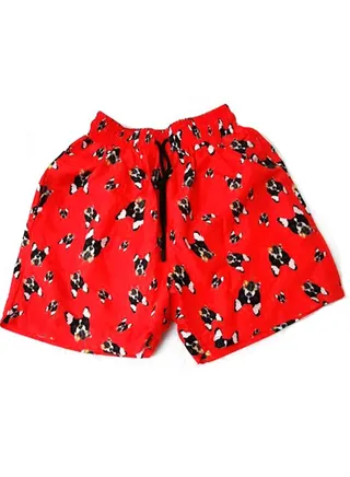 Men's beach shorts, waterproof material color red 