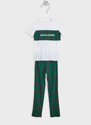 Youth Checkd T-Shirt & Sweatpants Set 