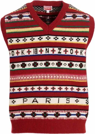 Kenzo Logo Jacquard Knit Vest