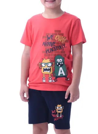 Kids Boys Set Comfortable 2-Piece T-Shirt & Shorts Set- multicolor 