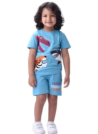 Kids Boys Sets Comfortable 2-Piece T-Shirt & Shorts Set (2-8 Years) - Blue 