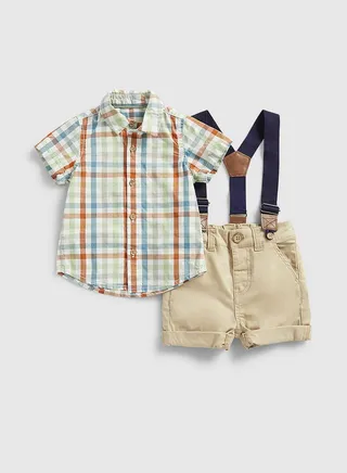 Kids Essential Shirt & Shorts With Braces Set