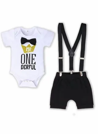 Baby Boys First Birthday Outfit, Size 80 Boy Formal Suit Gentleman Romper Bow-tie Pants Outfits Set 