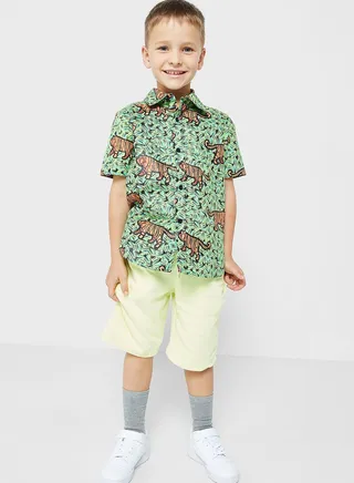 Printed Shirt & Shorts Set 