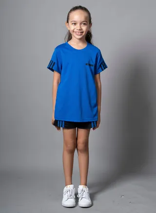 Unisex Kids Sustainable Active Wear T-Shirt And Short Set (Blue) 