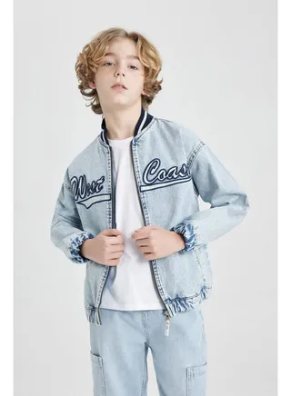 Boy Bomber Long Sleeve Denim Jacket 