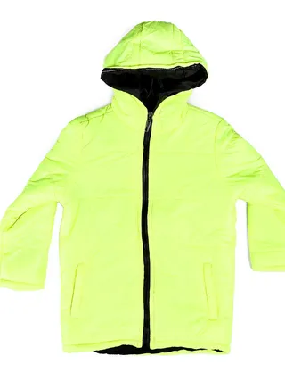 Funky Neon Green Hooded Bomber Jacket 