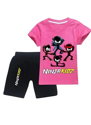 NINJA KIDZ Unisex Summer Kids Cartoon Short Sleeve T-Shirt 