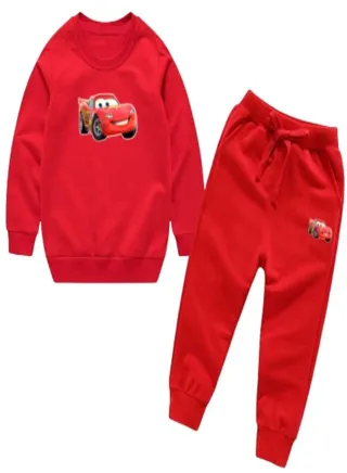 Mcqueen Car Set Printed Hoodie+Pants For Kids 