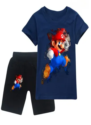 Super Mario Sets Printed T-shirt and Short For Kids 