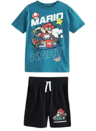 Mario Round Neck Printed   T-Shirt And Shorts Set For Kids 