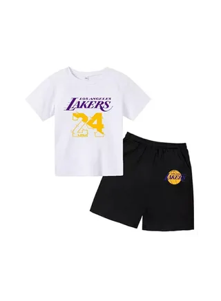 LA Lakers Fans Basketball Unisex T-shirt Short Set For Kids 