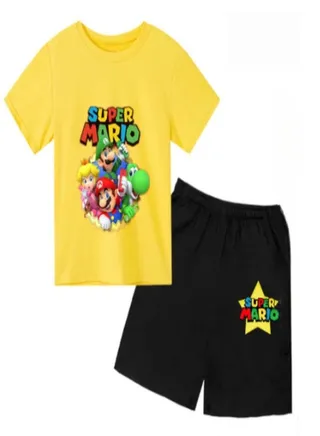 Supermario Printed T-shirt short For Kids Style 3 