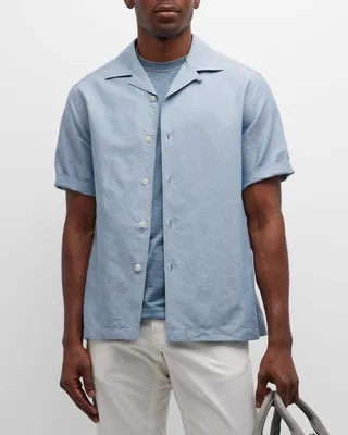 Men's Cotton-Linen Camp Shirt