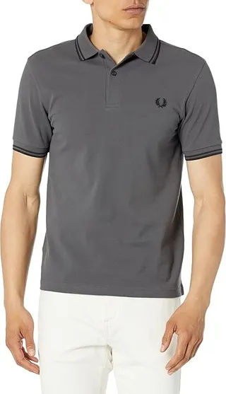 Fred Perry Ringer T-Shirt (Gunmetal 1) Men's T Shirt