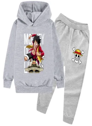 One Piece Luffy Set For Kids Grey/Grey 