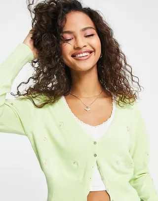 Raga Felicity cropped cardigan in mint