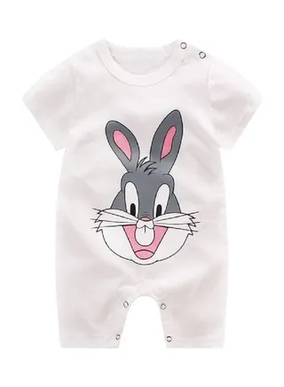 Baby Boy and Girl Cartoon Printing Short Sleeve Romper Bodysuit Multicolor 