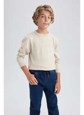 Boy Tricot Regular Fit Crew Neck Long Sleeve Pullover 