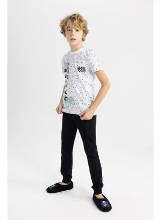 Boy Regular Fit Crew Neck Long Sleeve Knitted Pyjamas -2 Pieces 