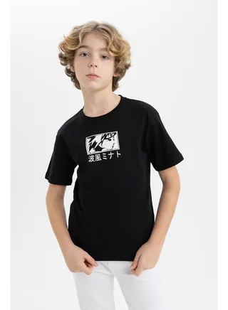Boy Regular Fit Crew Neck Knitted Short Sleeve T-Shirt 