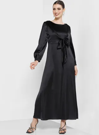 Satin A-Line Dress 