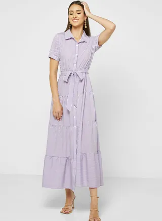 Tiered Shirt Dress 