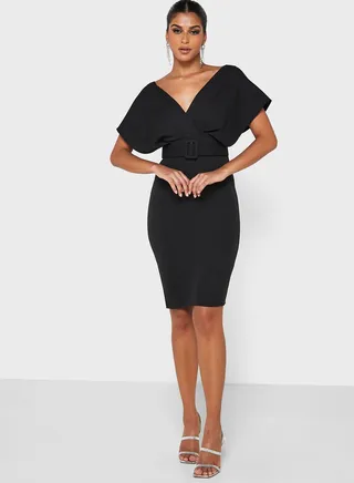Bodycon Dress With Belt 