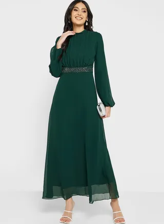 Embellished Waist Detail Dress 