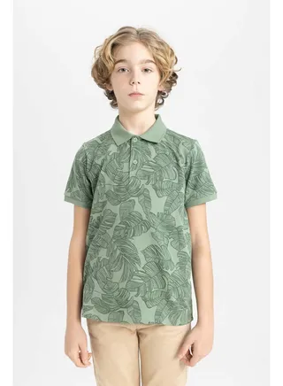 Boy Regular Fit Polo Neck Knitted Short Sleeve Polo T-Shirt 