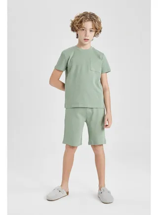 Boy Regular Fit Crew Neck Knitted Pyjamas - 2 Pieces 