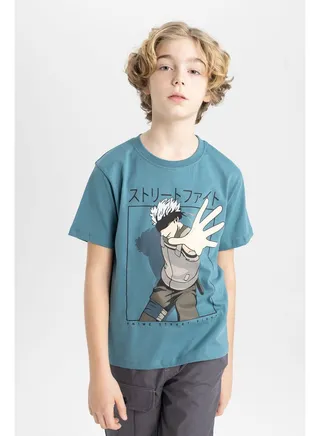 Boy Regular Fit Crew Neck Knitted Short Sleeve T-Shirt 