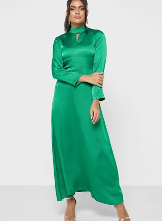 Keyhole Neck Detail Dress 