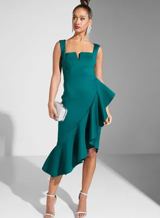 Waterfall Trine Square Neck Dress 