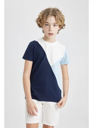 Boy Regular Fit Crew Neck Knitted Short Sleeve T-Shirt 