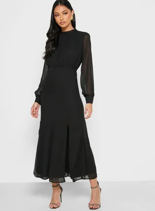 Chiffon Slit Dress 
