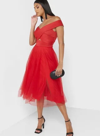 Bardot Cut Out Dress