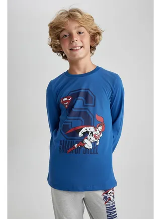 Boy Regular Fit Crew Neck Long Sleeve Knitted Pyjamas - 2 Pieces 