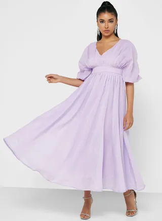 Plunge Flared Dress 
