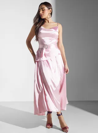 Strapy Long Slit Dress 