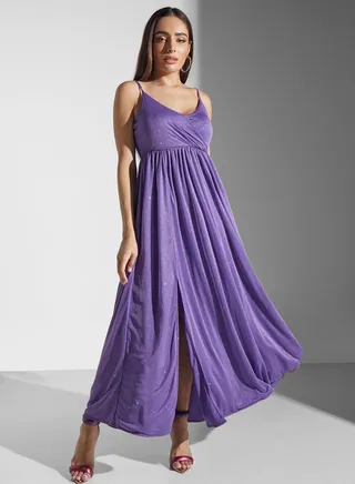 Strapy Long Slit Dress 