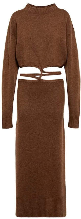 Cutout wool and cashmere maxi dress