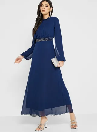 Embellished Waist Detail Dress 