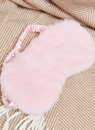 Pink Faux Fur Eye Mask
