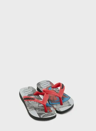 Kids Marvel Logomania Flip Flops 
