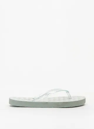 Girls Heart Print Slip On Flip Flops 