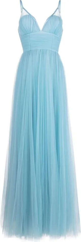 Belted Tulle Gown